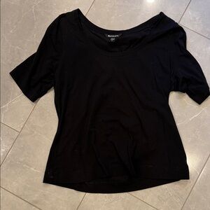 Athleta, black, scoop neck t-shirt. Size L. Great condition!